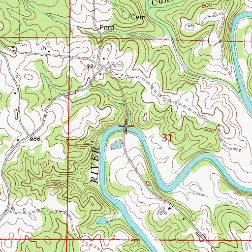 Topographic Map of Shelton Bridge, AL