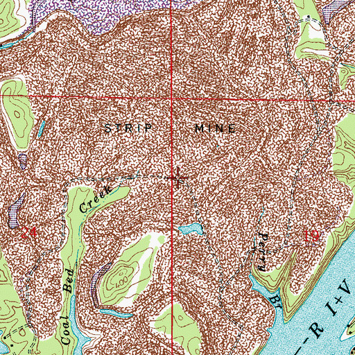 Topographic Map of Riverside Mine, AL