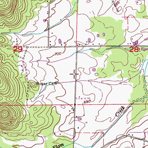 Topographic Map of Delashaw School (historical), AL