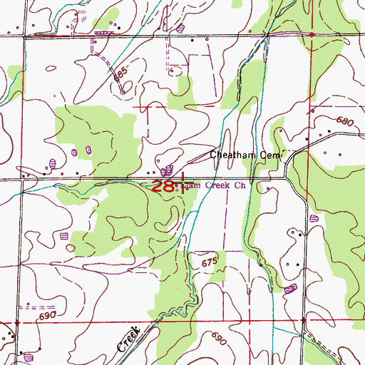 Topographic Map of Elam Church, AL