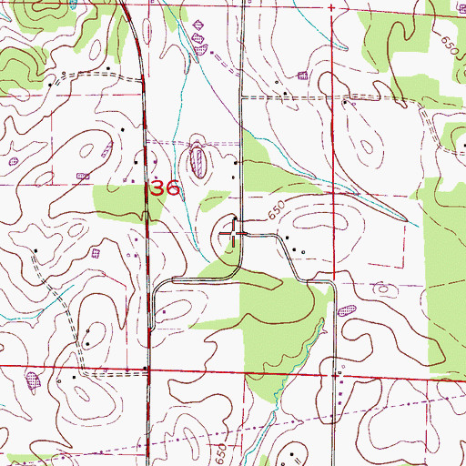 Topographic Map of Frog Pond School (historical), AL