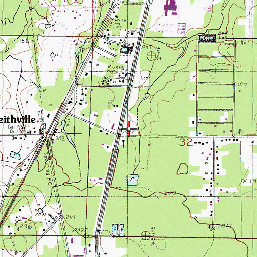 Topographic Map of Keithville Post Office, LA