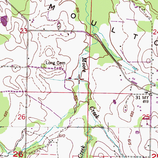 Topographic Map of Muddy Prong, AL