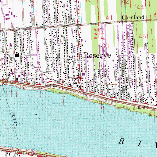 Topographic Map of Reserve Post Office, LA