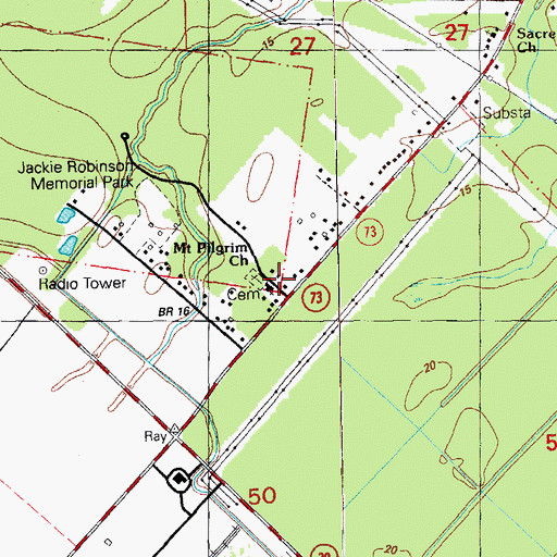 Topographic Map of Geismar Post Office, LA