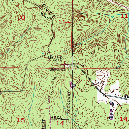 Topographic Map of Shiloh Church, AL
