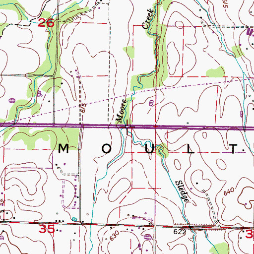 Topographic Map of Srygley Branch, AL
