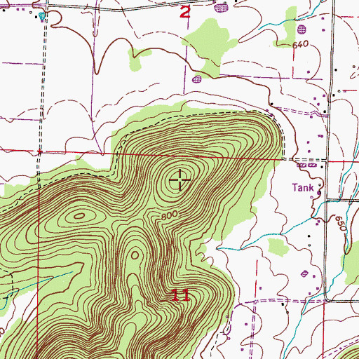 Topographic Map of Srygley Mountain, AL