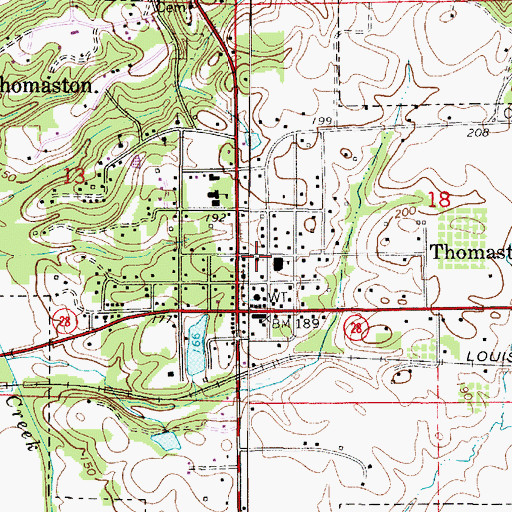 Topographic Map of First Baptist Church, AL