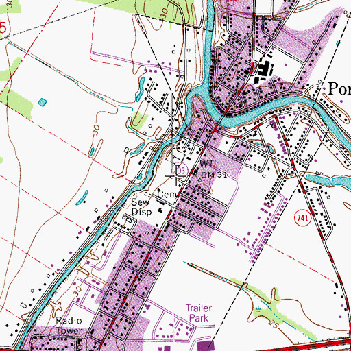 Topographic Map of Port Barre Post Office, LA