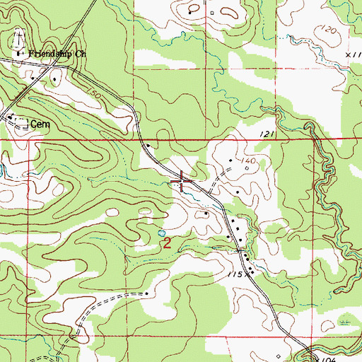 Topographic Map of Jackson School (historical), AL
