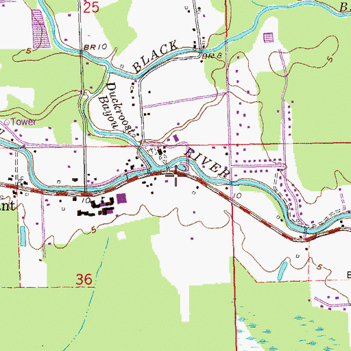 Topographic Map of Saint Amant Post Office, LA