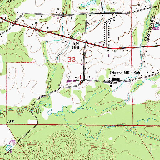 Topographic Map of Marengo High School, AL