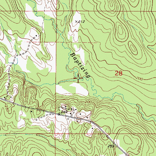 Topographic Map of Pritchett Mill Creek, AL