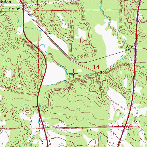 Topographic Map of Baker Creek, AL