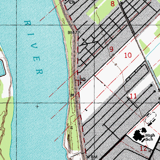 Topographic Map of New Sarpy Post Office, LA