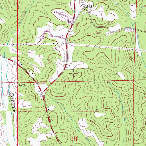 Topographic Map of Liberty Church (historical), AL