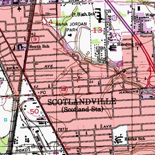 Topographic Map of Ebenezer Baptist Church, LA