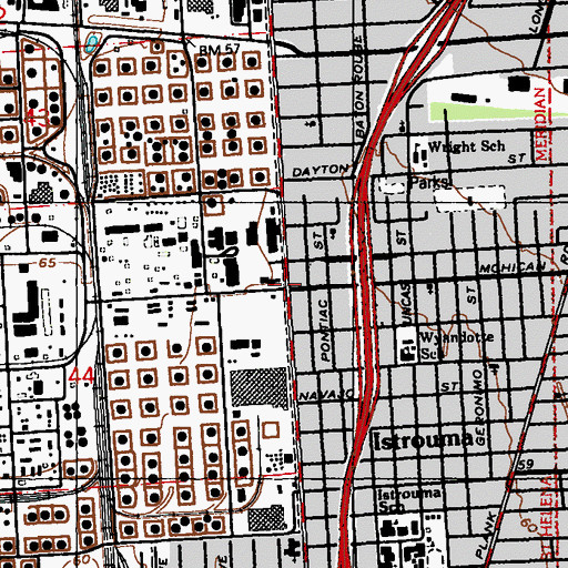 Topographic Map of Istrouma Post Office (historical), LA