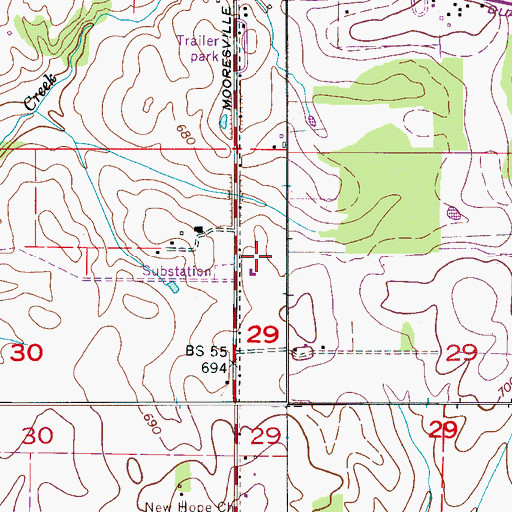 Topographic Map of Bethel School (historical), AL