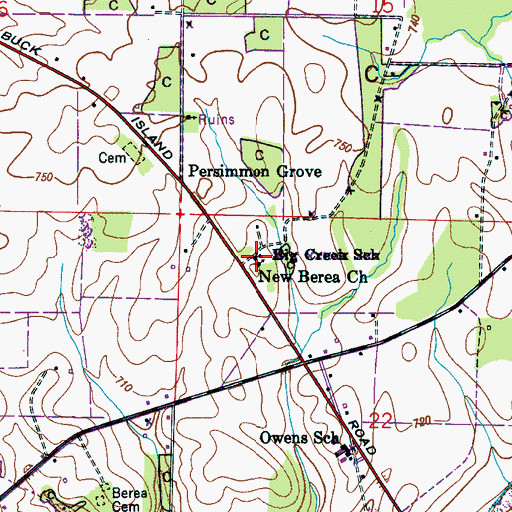 Topographic Map of Big Creek School (historical), AL