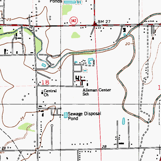 Topographic Map of Alleman Center School, LA