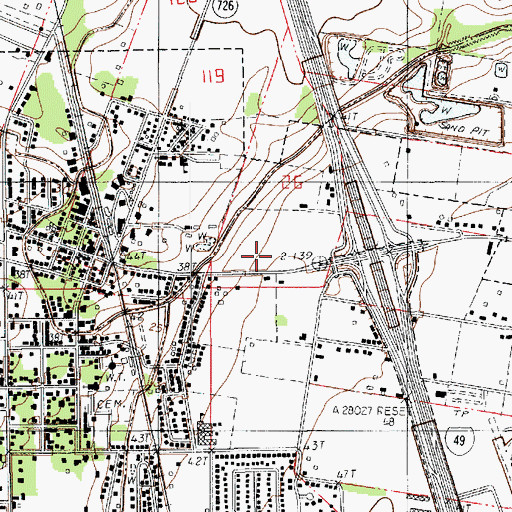 Topographic Map of Carencro Post Office, LA