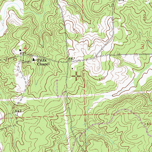 Topographic Map of Hattie (historical), AL