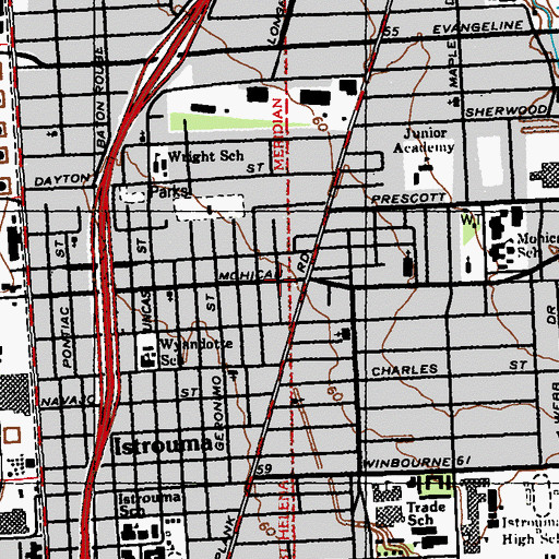 Topographic Map of Roppoloville Post Office (historical), LA
