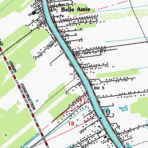 Topographic Map of Cut Off Post Office, LA