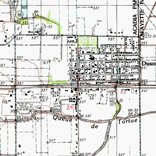 Topographic Map of Duson Post Office, LA