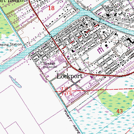 Topographic Map of Lockport Post Office, LA
