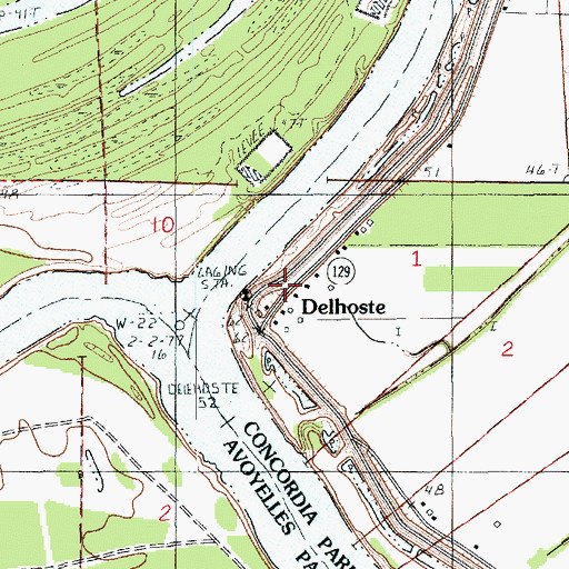 Topographic Map of Acme Post Office, LA