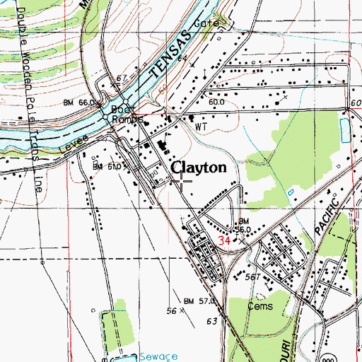 Topographic Map of Clayton Post Office, LA