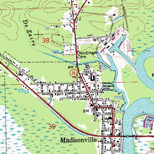 Topographic Map of Madisonville Post Office, LA