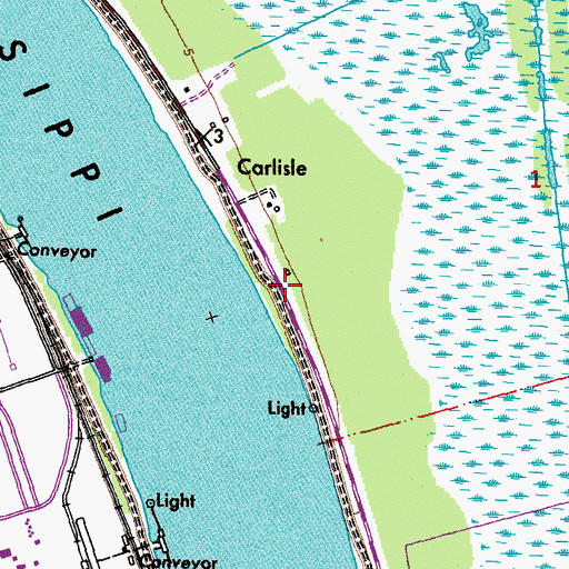 Topographic Map of Carlisle Post Office, LA