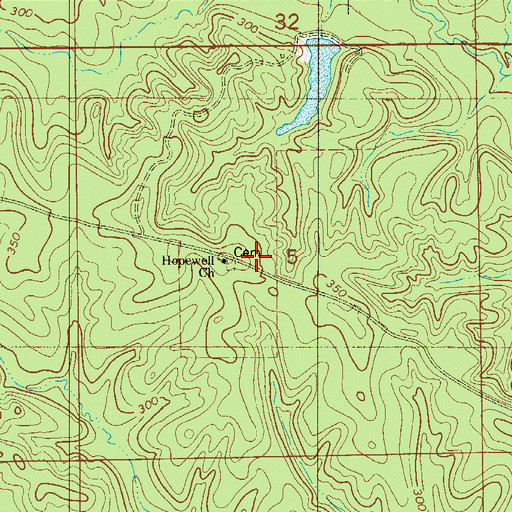 Topographic Map of Hopewell Church, AL