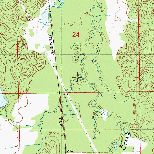 Topographic Map of Straight Creek, AL