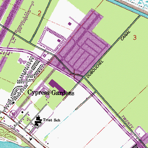 Topographic Map of Meraux Post Office, LA