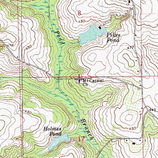 Topographic Map of Carmel Church, AL
