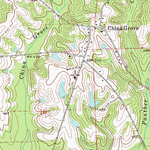 Topographic Map of Concord Church, AL