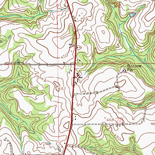 Topographic Map of Mossy Grove Village, AL