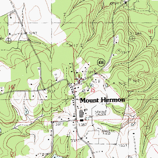 Topographic Map of Mount Hermon Post Office, LA