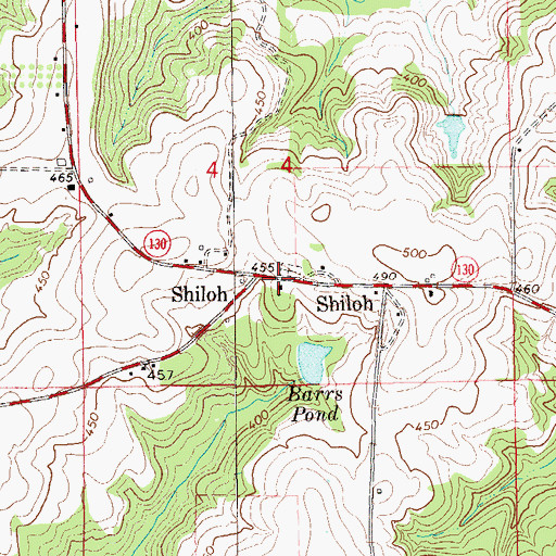 Topographic Map of Shiloh Church, AL