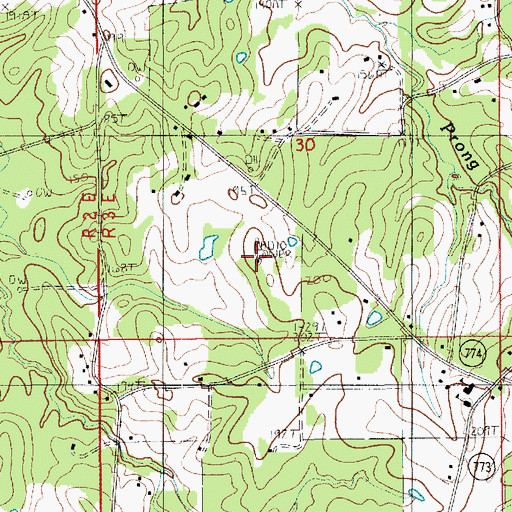 Topographic Map of KQID-FM (Alexandria), LA
