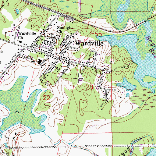 Topographic Map of KWQI-FM (Alexandria), LA