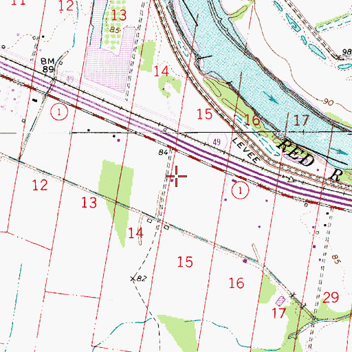 Topographic Map of KBCE-FM (Boyce), LA