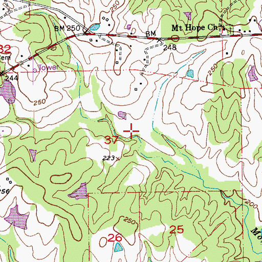 Topographic Map of WQCK-FM (Clinton), LA