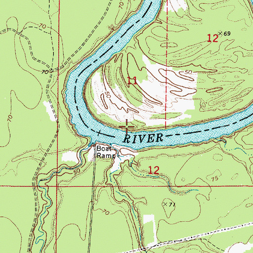 Topographic Map of Beckleys Bar, AL