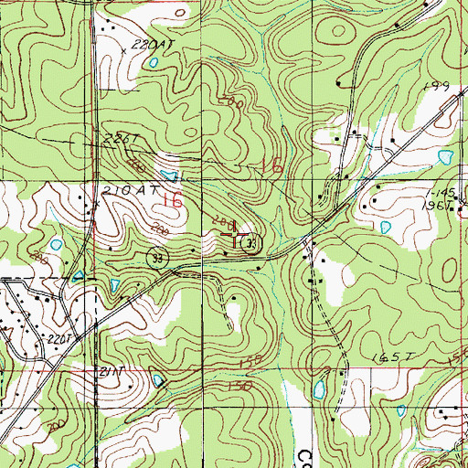 Topographic Map of KWJM-FM (Farmerville), LA